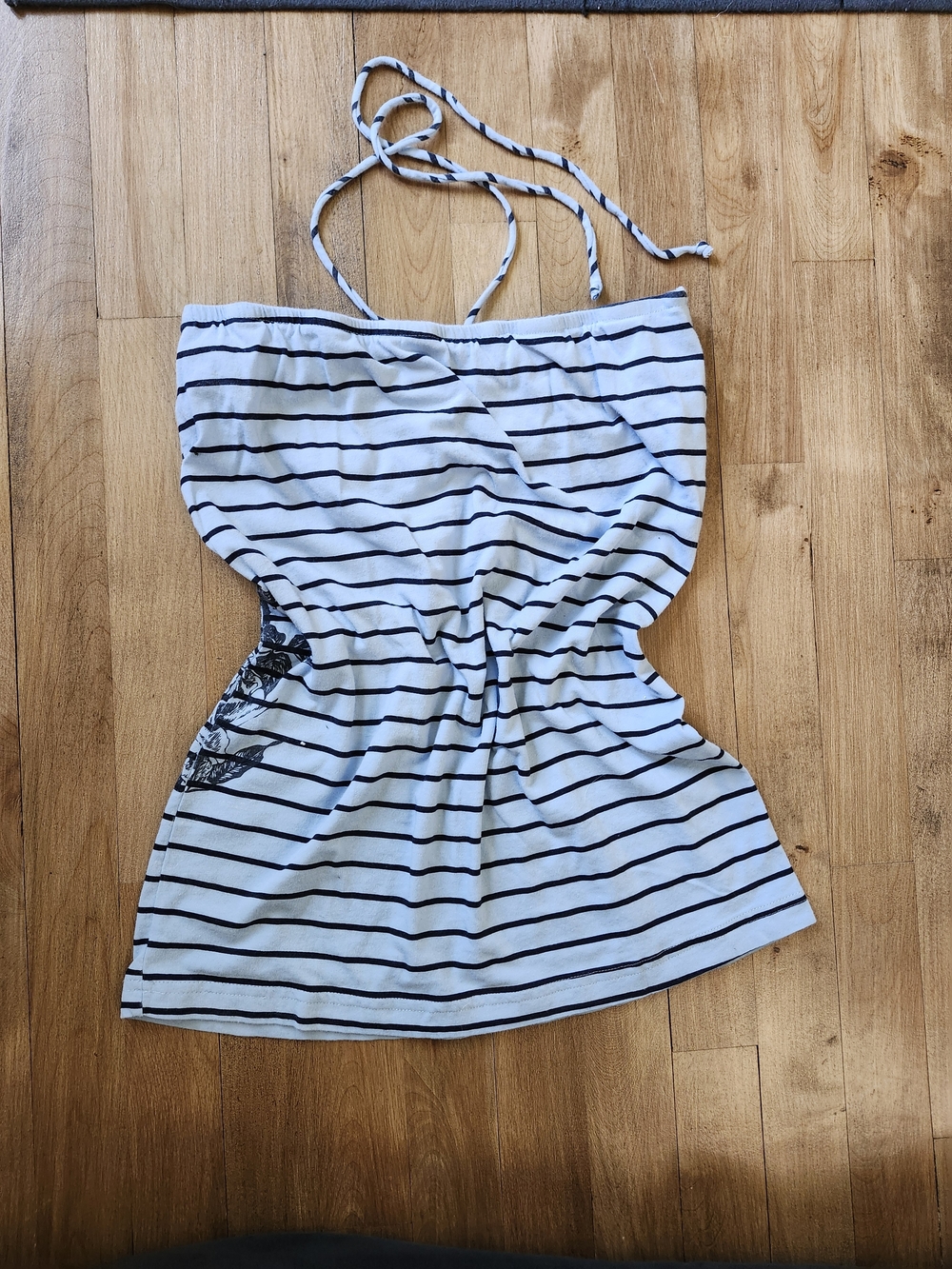 Lost Blue Striped Halter Top